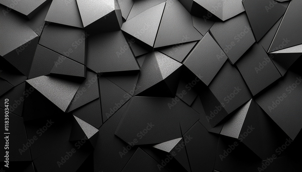 Poster abstract black geometric background with triangular shapes