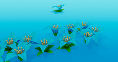 Lily 3D Cartoon Render Background