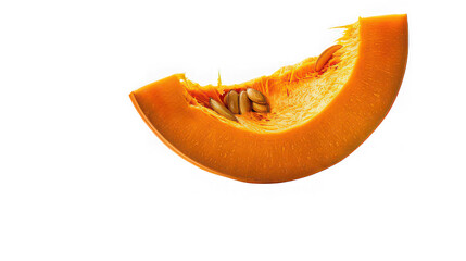 slice of pumpkin isolated on white background