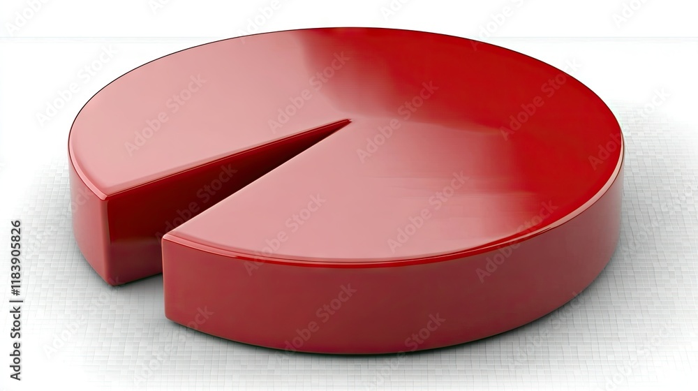 Poster Red Pie Chart Segment 3D Render