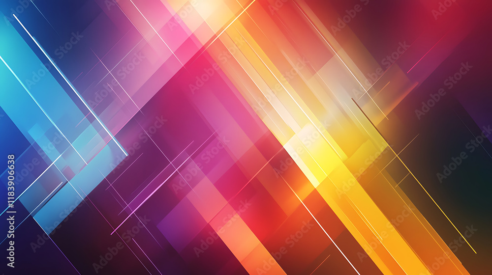 Poster abstract geometric colorful background with bright lines