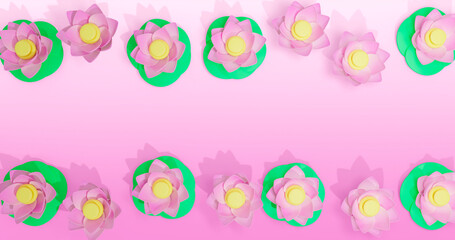 Lotus Flower 3D Cartoon Render Background