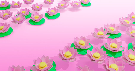Lotus Flower 3D Cartoon Render Background