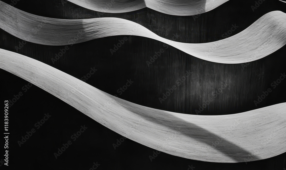 Aufkleber monochrome abstract waves with dynamic light and shadow contrast