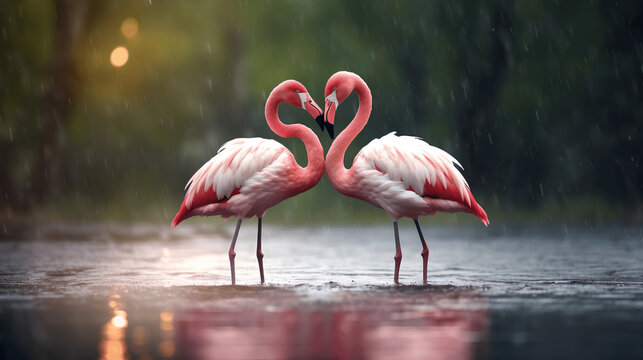 flamingo in the water