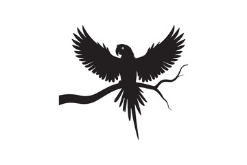 Parrot silhouette and vector