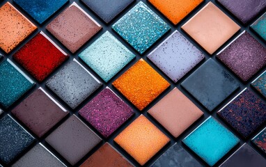 Colorful Diamond Patterned Tiles Various Textures and Shades Home Decor Interior Design