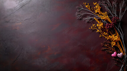 Abstract floral composition on a dark background