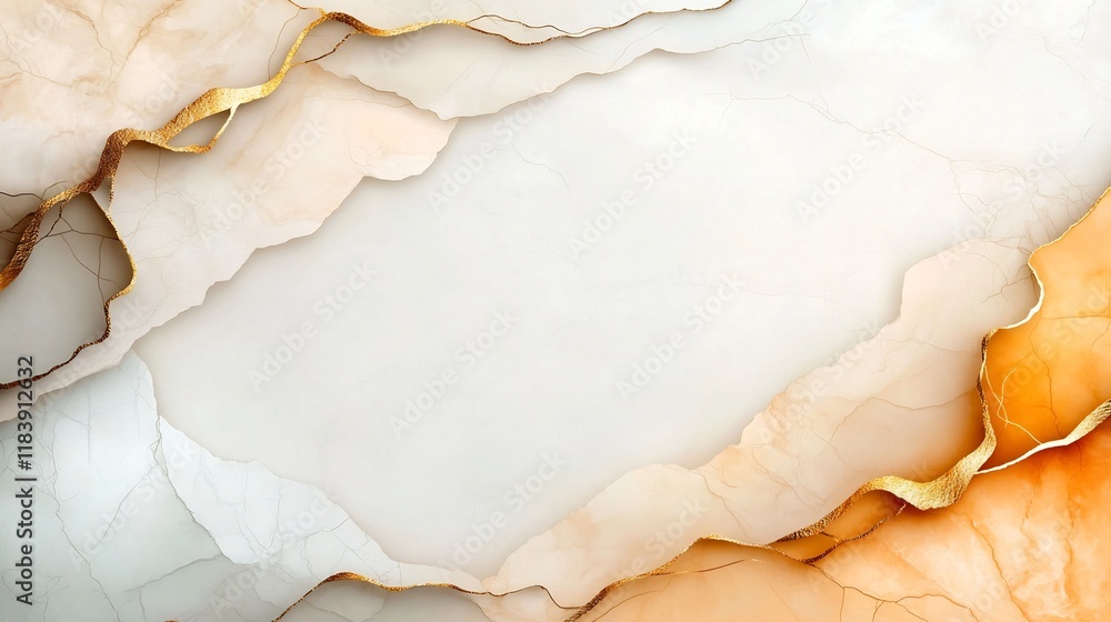Poster elegant marble esque pattern of luminous golden and bronze veins elegantly tracing through a serene 