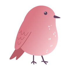 Cute pink bird vector illustration