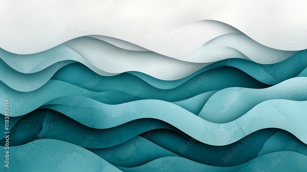 Poster captivating blend of vibrant teal and turquoise oceanic hues in a marble esque abstract pattern with
