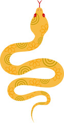Chinese new year elements, golden snake.