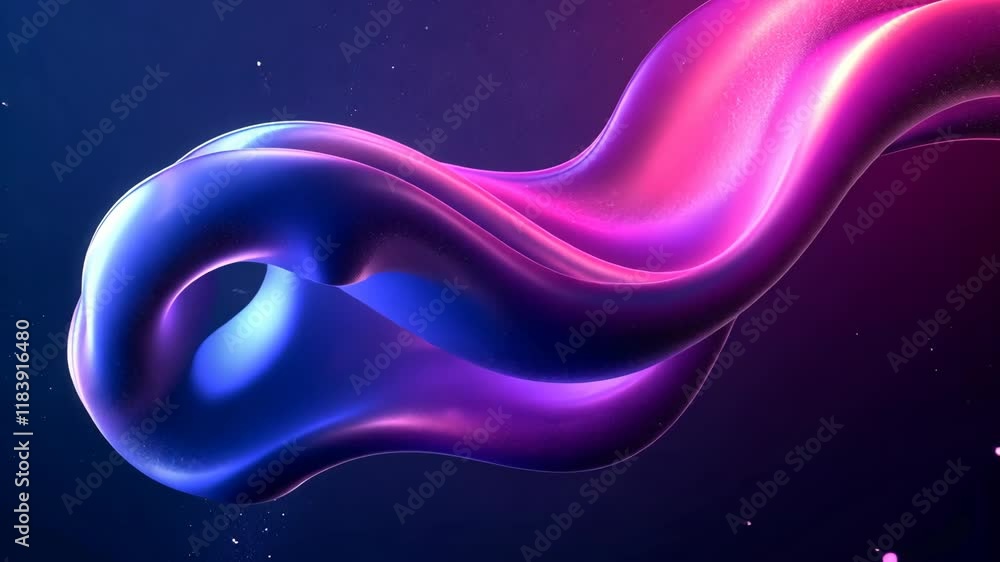 Poster dynamic flow of colorful abstract shapes swirling against a dark background