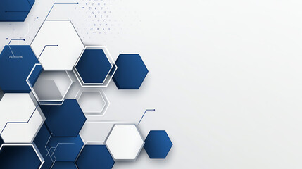Modern abstract background illustrating interconnected hexagons in blue shades, perfect for technology and innovation themes.