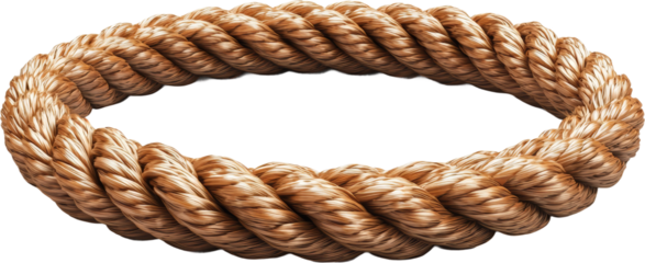 Twisted Rope on a Transparent Background Isolated on transparent background