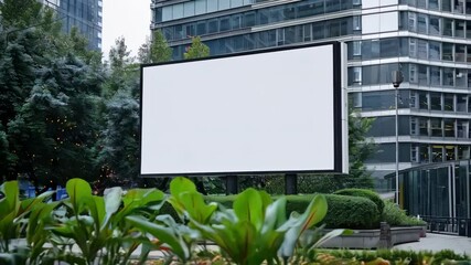 big screen with copy space for advertisement in modern business city