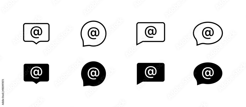 Poster message bubble set icons. 