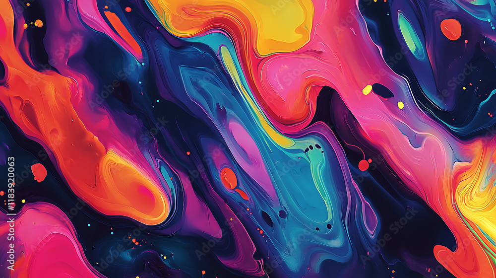 Poster psychedelic abstract background with bright colors