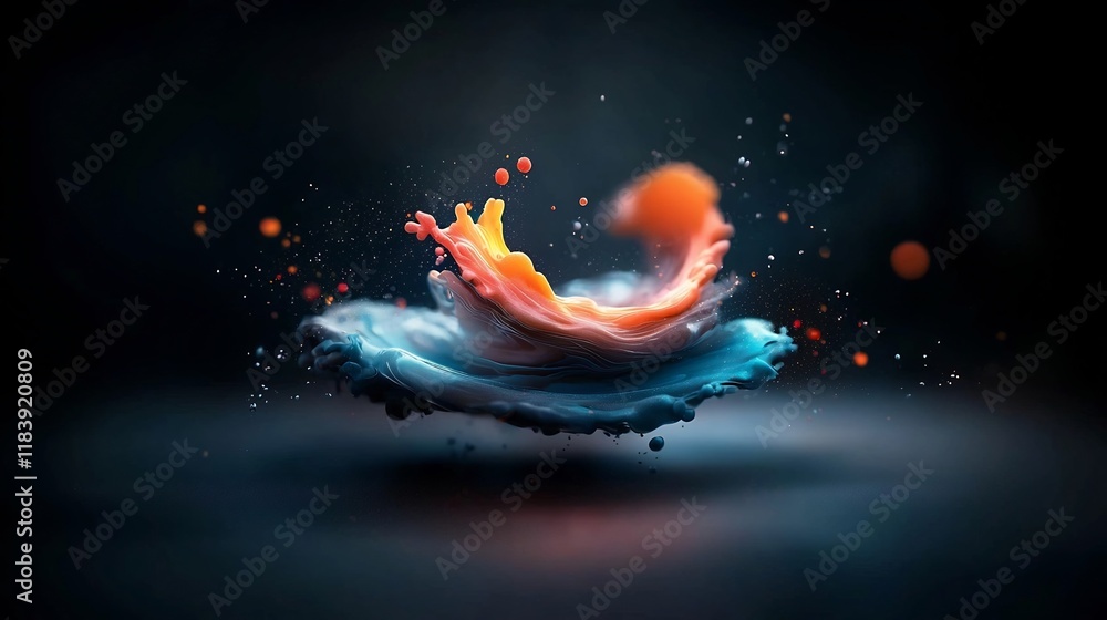 Poster captivating holographic design with a spectrum of enchanting iridescent hues gleaming ethereal form 
