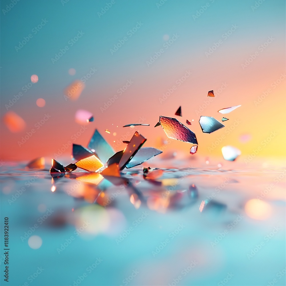 Aufkleber captivating holographic iridescent foil backdrop with dazzling rainbow geometric shapes shimmering l