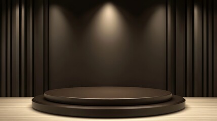 3d background products display brown scene with platform. background vector 3d rendering with...