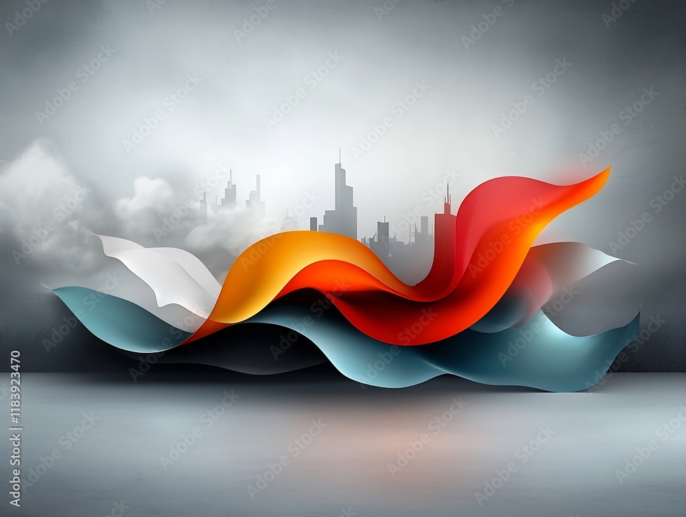 Poster hypnotic holographic foil backdrop with iridescent flowing shapes and dynamic patterns luminous shim