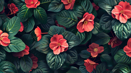 Fototapeta premium Flower blossom pattern wallpaper