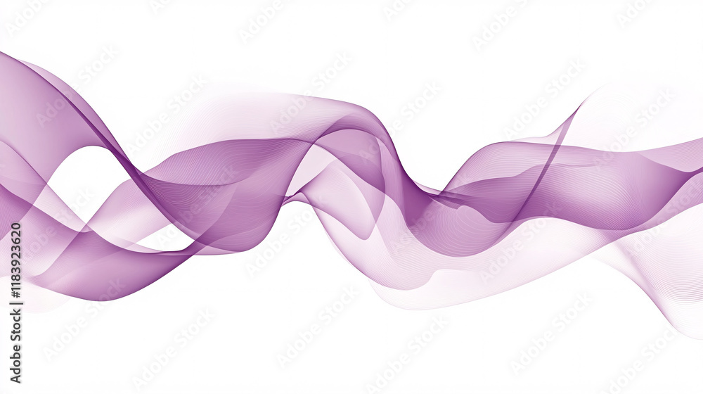 Poster a minimalist abstract vector banner featuring transparent geometric purple lines on a clean white ba