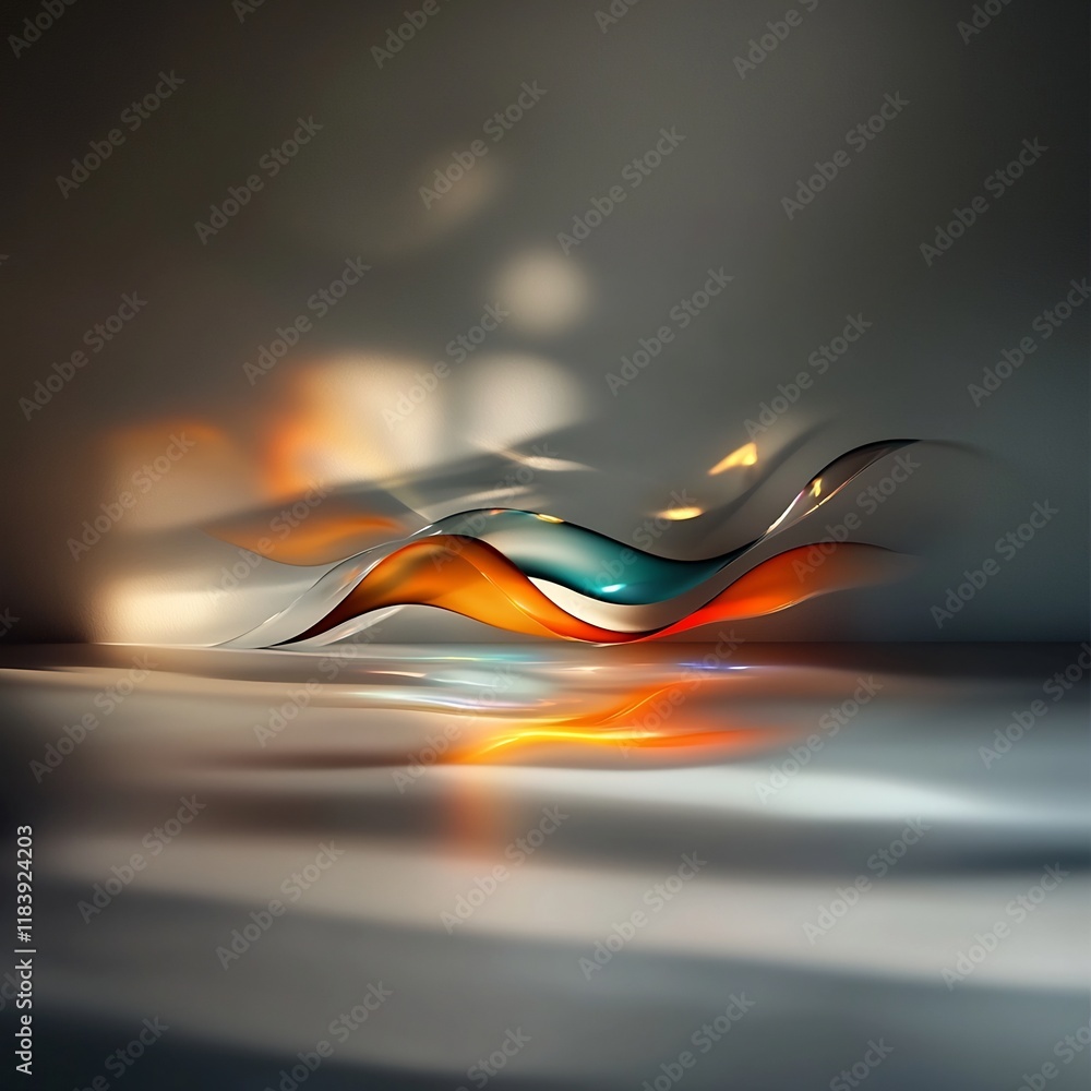 Poster Mesmerizing Holographic Foil Landscape with Shimmering Prismatic Patterns and Captivating Kaleidoscopic Displays of Enchanting Lights and Shadows