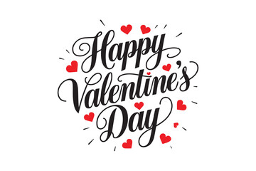 Happy valentine's day calligraphy vector