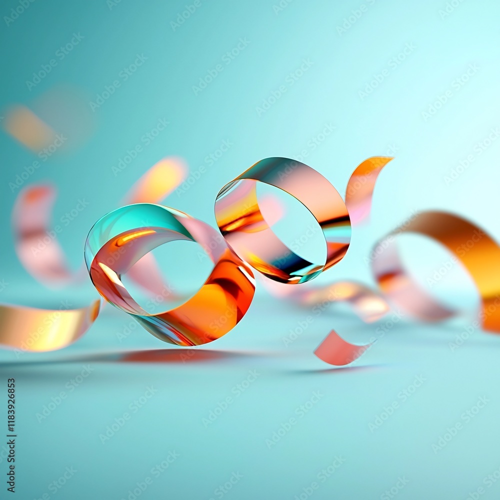 Poster dazzling holographic composition featuring a shimmering iridescent foil motif with iridescent rainbo