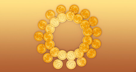 Coin 3D Cartoon Render Background