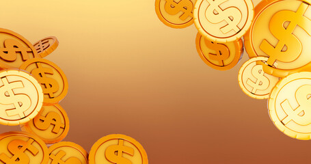 Coin 3D Cartoon Render Background