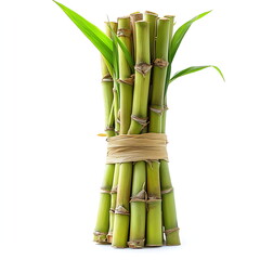 Fototapeta premium Bamboo or sugar cane isolated on a white background