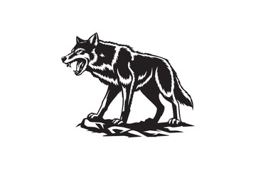 Wolf silhouette and vector