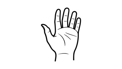 simple hand outline vector illustration