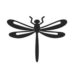 Stylish Dragonfly Logo: Monochrome Insect Design