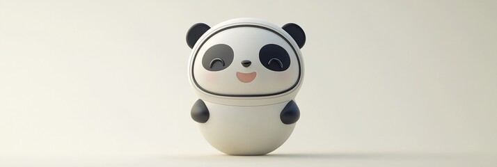 Fototapeta premium Cute 3D rendering of a happy panda.