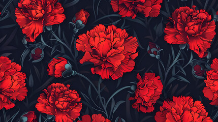 Red rose seamless pattern wallpaper