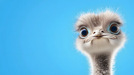 Curious ostrich portrait open sky animal photography bright background close-up nature wonder