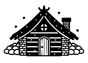 Obraz premium Cozy Cabin Vector Illustration - Perfect for Rustic Designs
