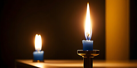 burning candles in the dark