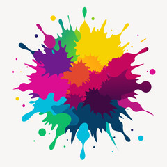 Multicolor Ink Splash Vector - Perfect for Artistic Projects
