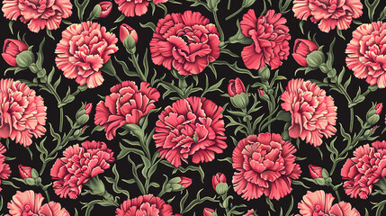 Red rose seamless pattern wallpaper