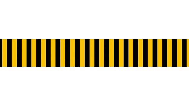 warning caution tape. Yellow and black hazard tape on transparent background with alpha channel 4k