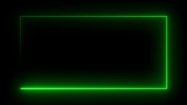 Bright neon effect rectangle frame Loop background. Animation of glowing neon rectangles abstract background. 4k