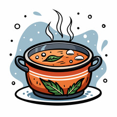 Creative Soup Bowl Vector Art for Restaurant and Menu Design