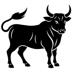 Powerful Bull Vector - Bold Animal Silhouette Illustration