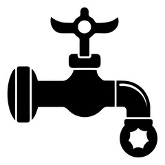 Detailed Water Tap Silhouette Vector - Perfect for Infographics