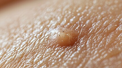 Fototapeta premium Skin blemish emerging, creating a textured landscape on human skin
